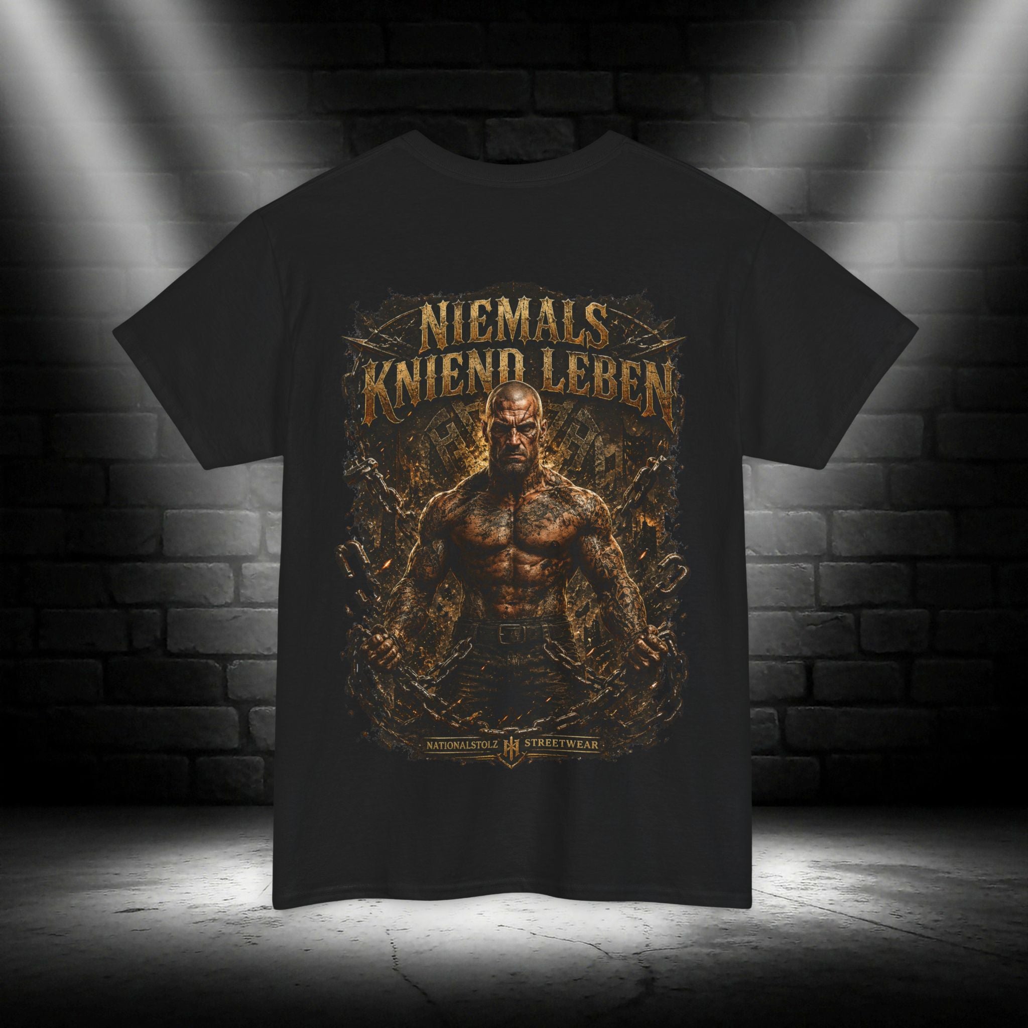 NATIONALSTOLZ T - Shirt - ,,Niemals kniend leben"