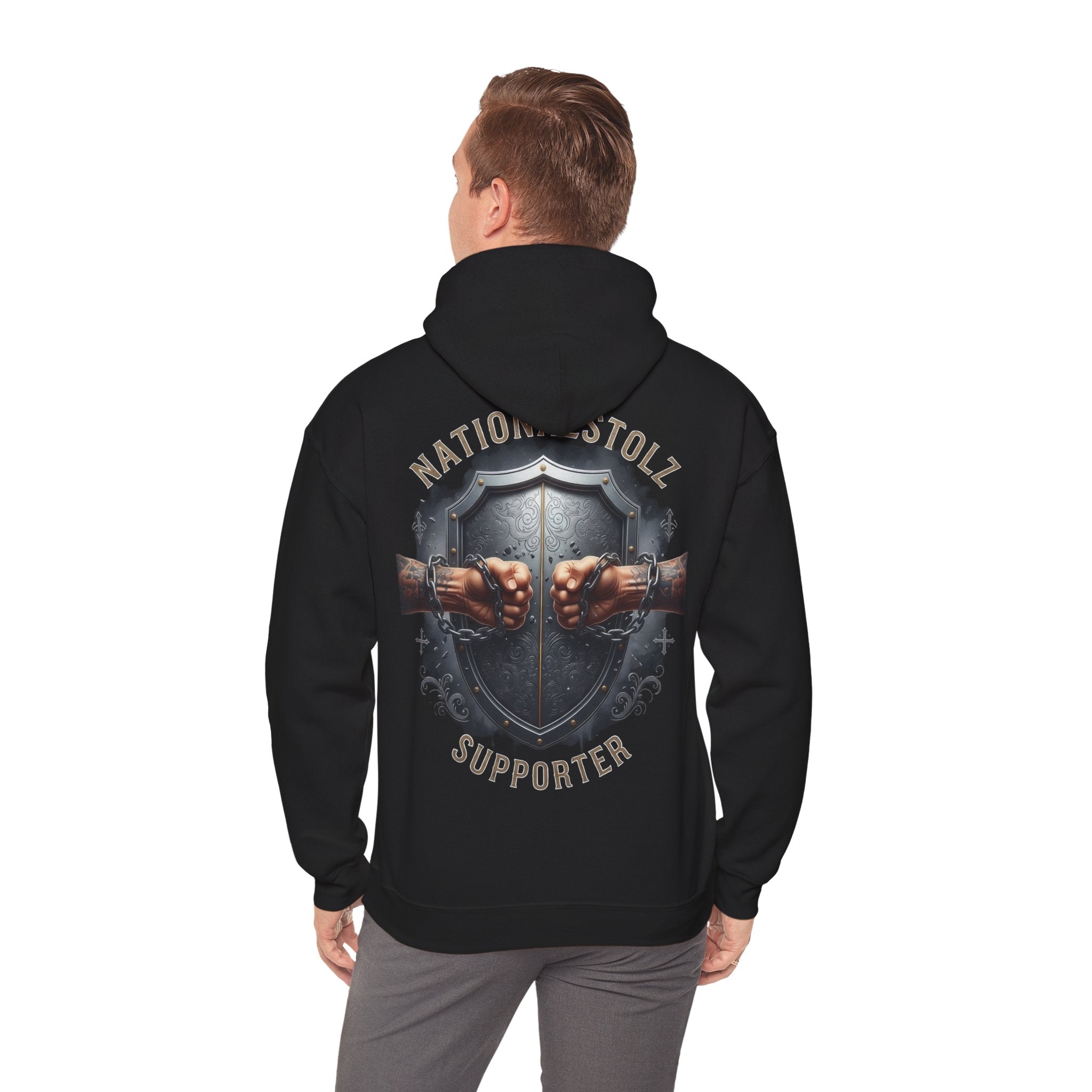 NATIONALSTOLZ ,,Supporter Kollektion"Unisex Hoodie — Nationalstolz Supporter Shield Fist